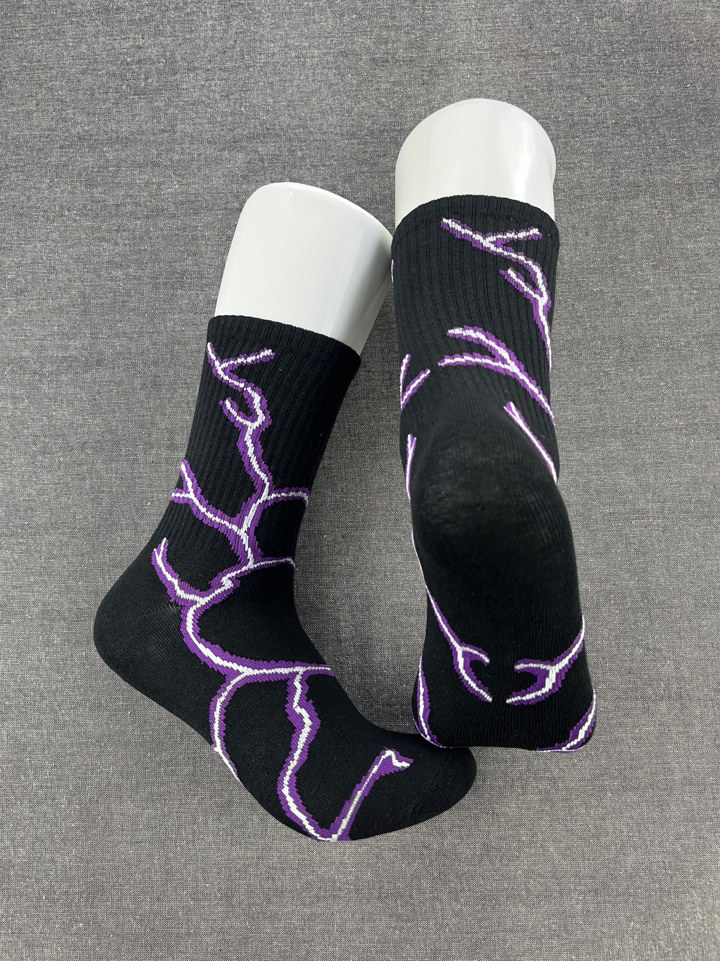 LIGHTNING Black Crew Socks