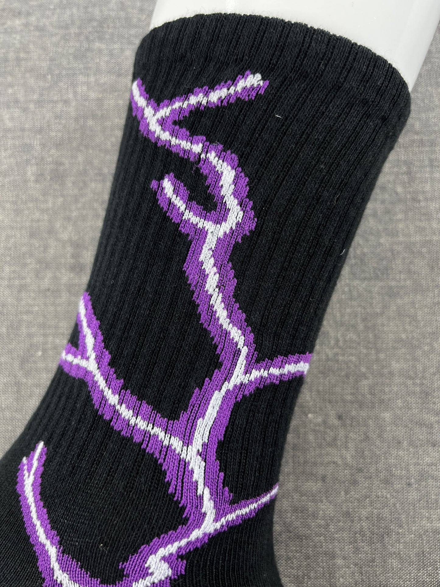 LIGHTNING Black Crew Socks