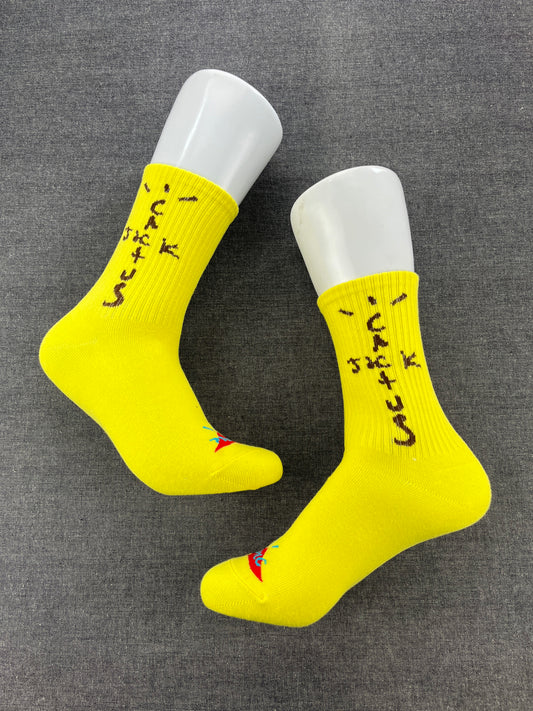CACTUS JACK Yellow Crew Socks
