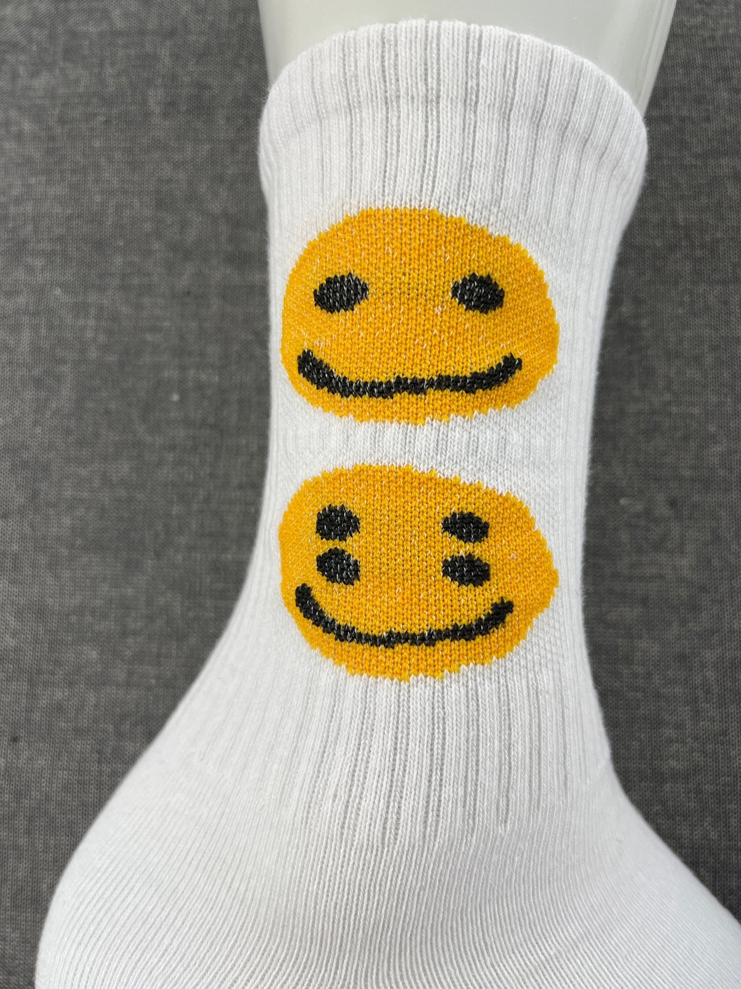 SMILEY White Crew Socks