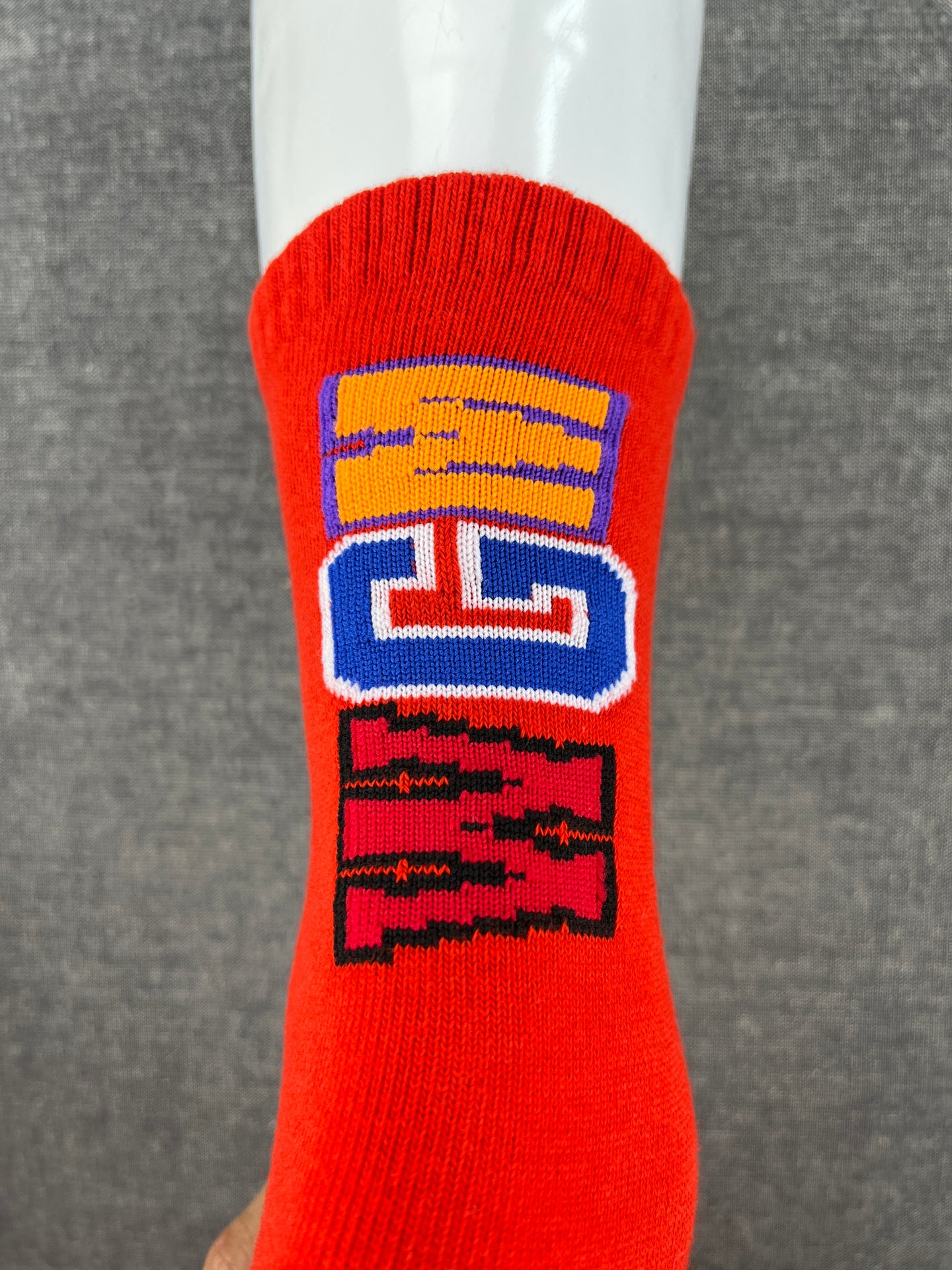A BATHING APE Print Red Crew Socks