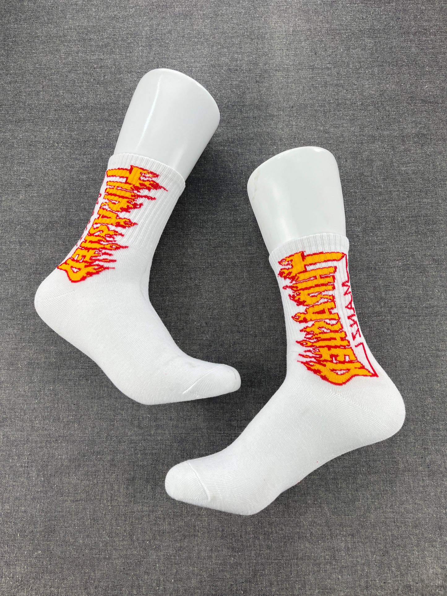 THRASHER White Crew Socks