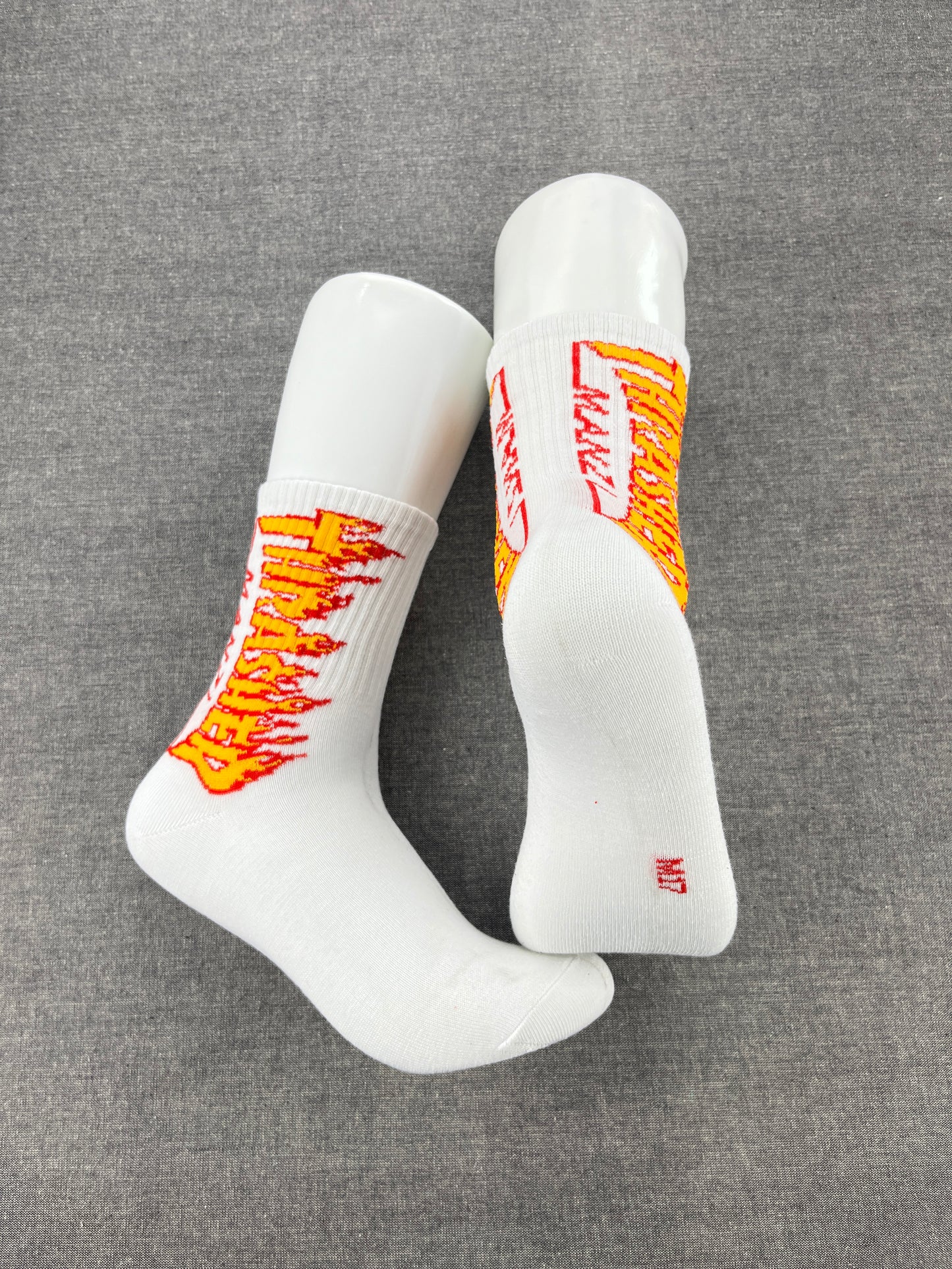 THRASHER White Crew Socks