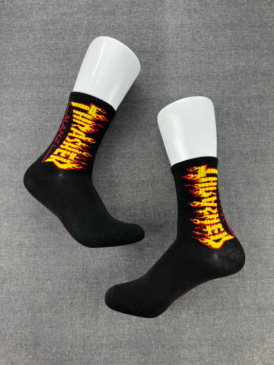 THRASHER Black Crew Socks