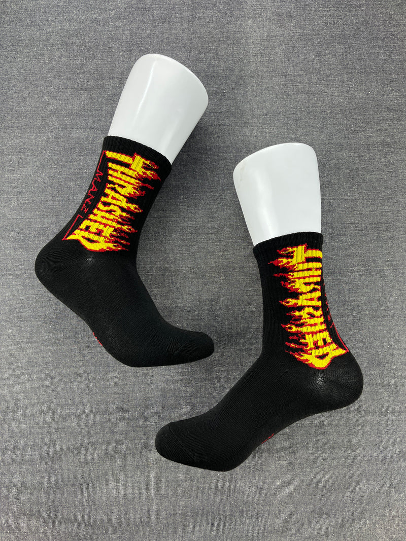THRASHER Black Crew Socks