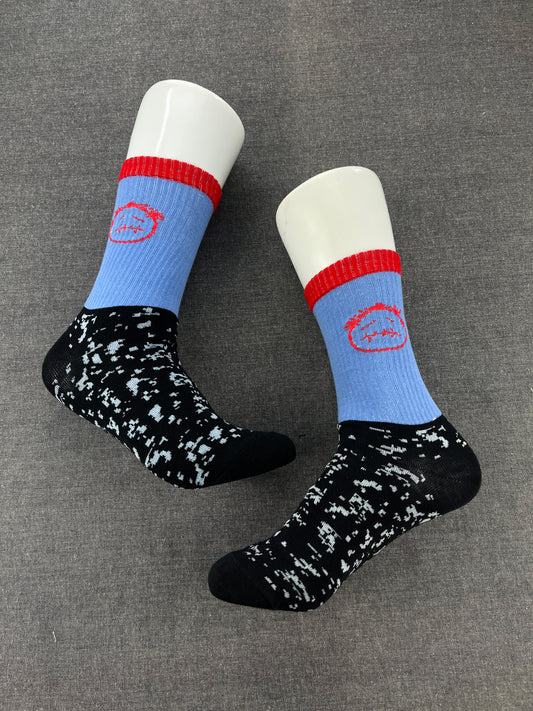 CACTUS JACK Blue & Black Crew Socks