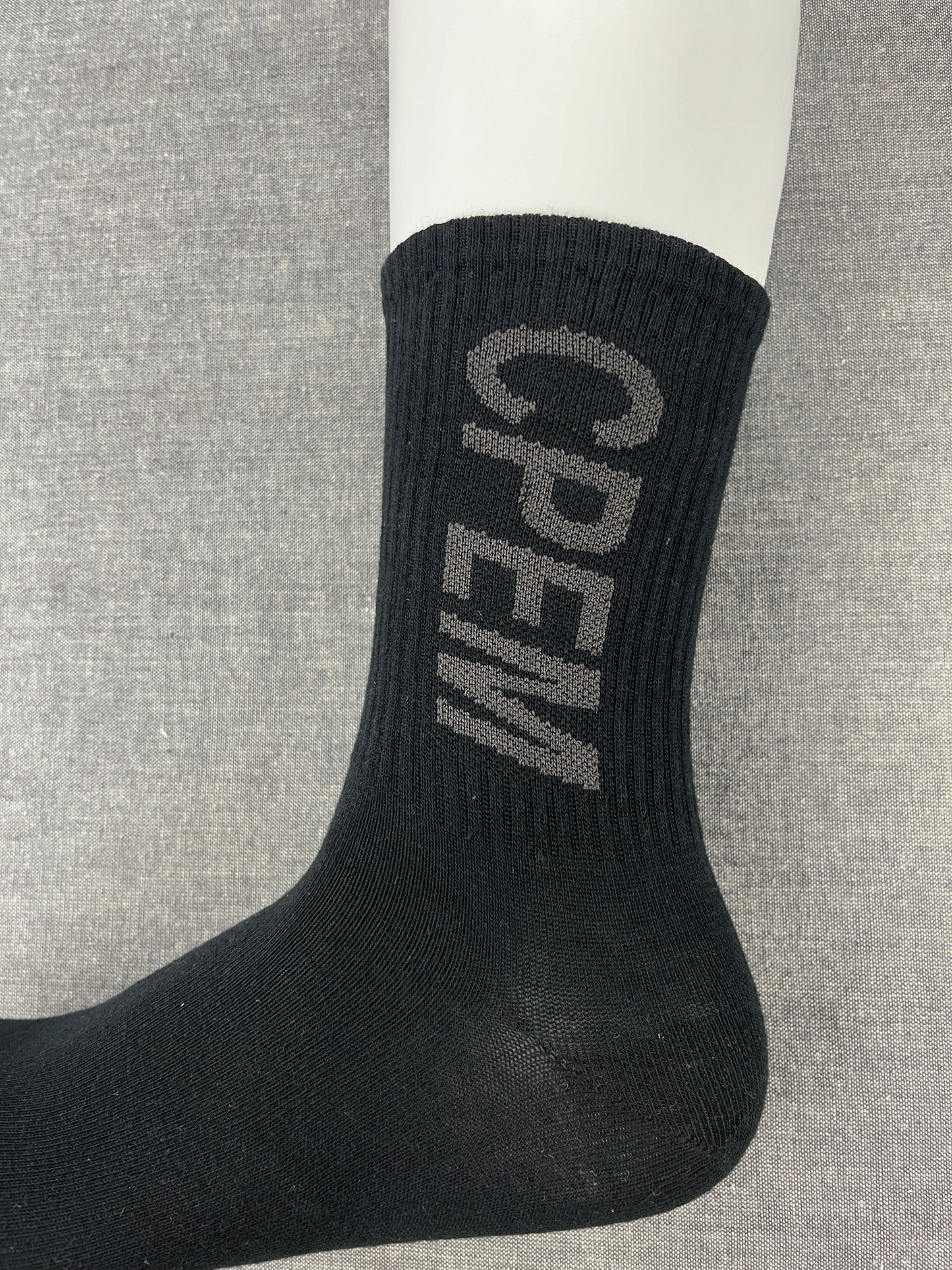 SMILEY Black Crew Socks