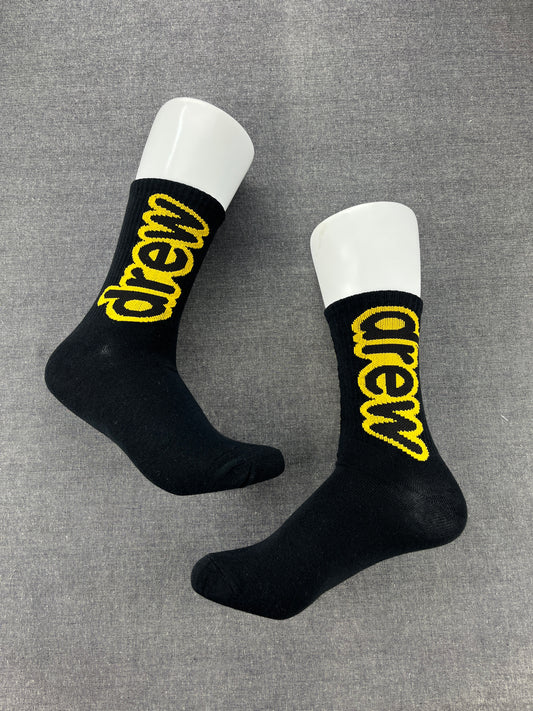 DREW Black Crew Socks