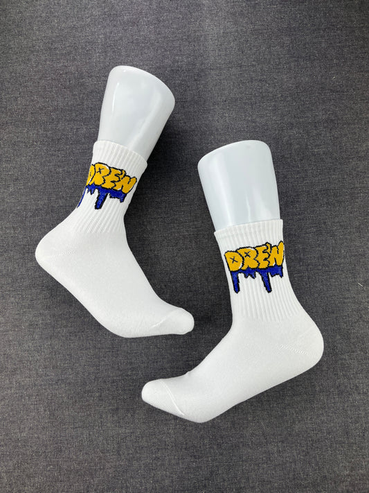 DREW White Crew Socks