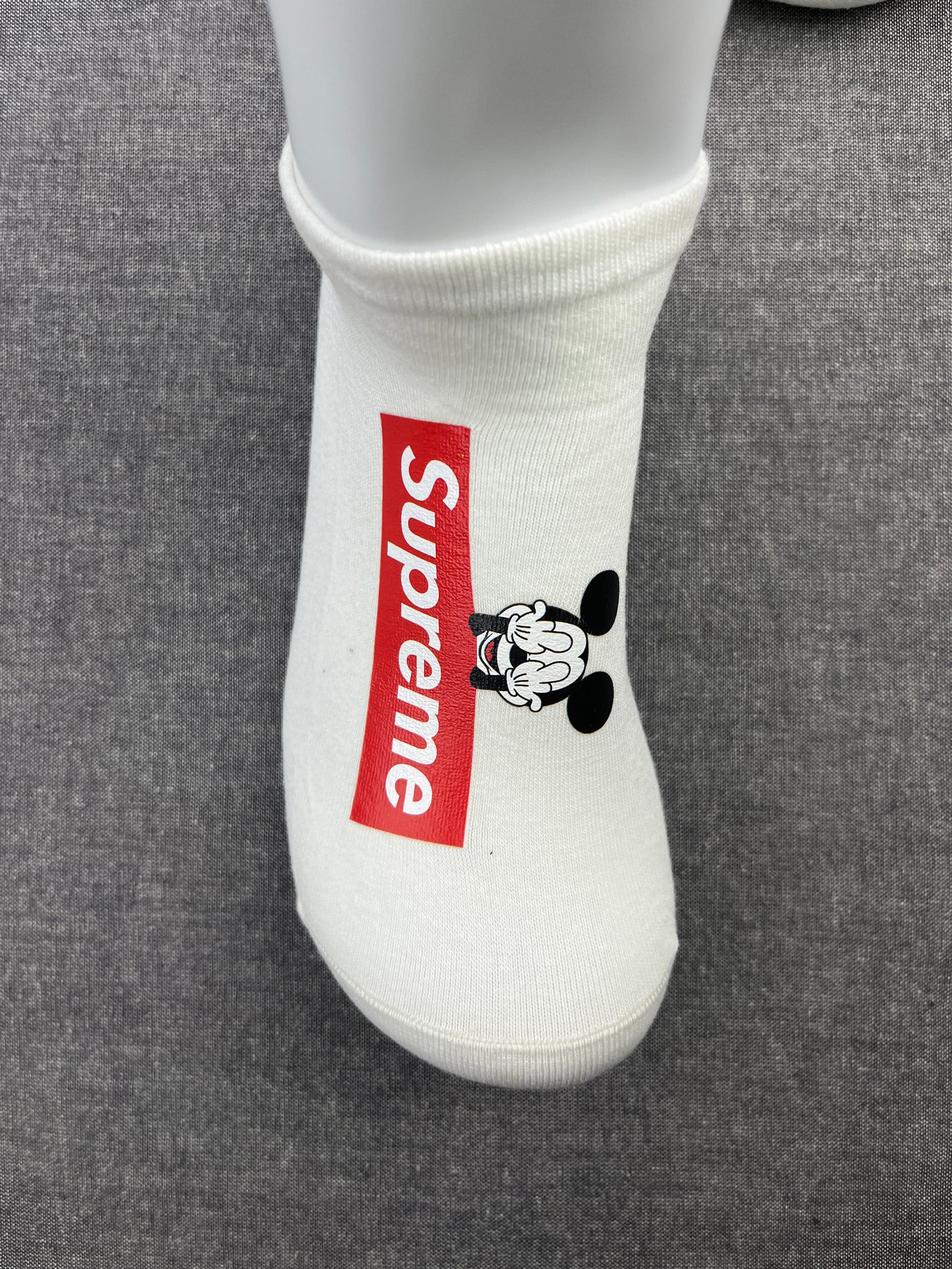 SUPREME Mickey Mouse White Ankle Socks