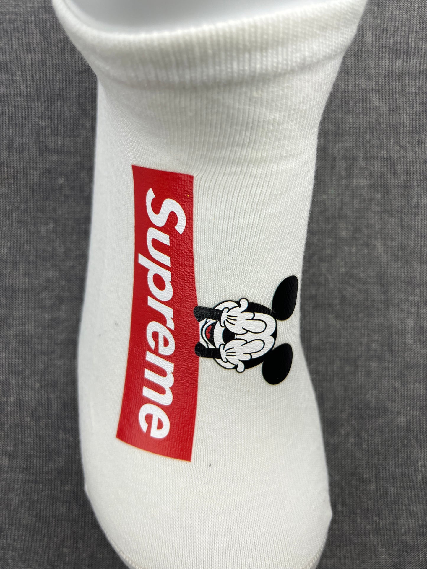 SUPREME Mickey Mouse White Ankle Socks