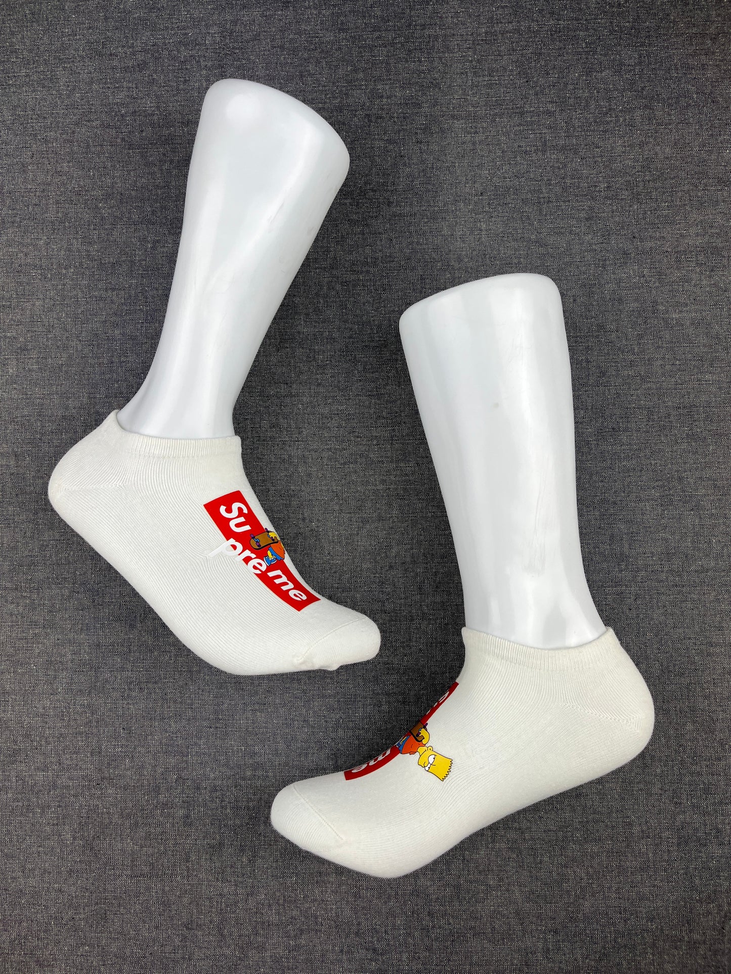 SUPREME Bart Simpson White Ankle Socks