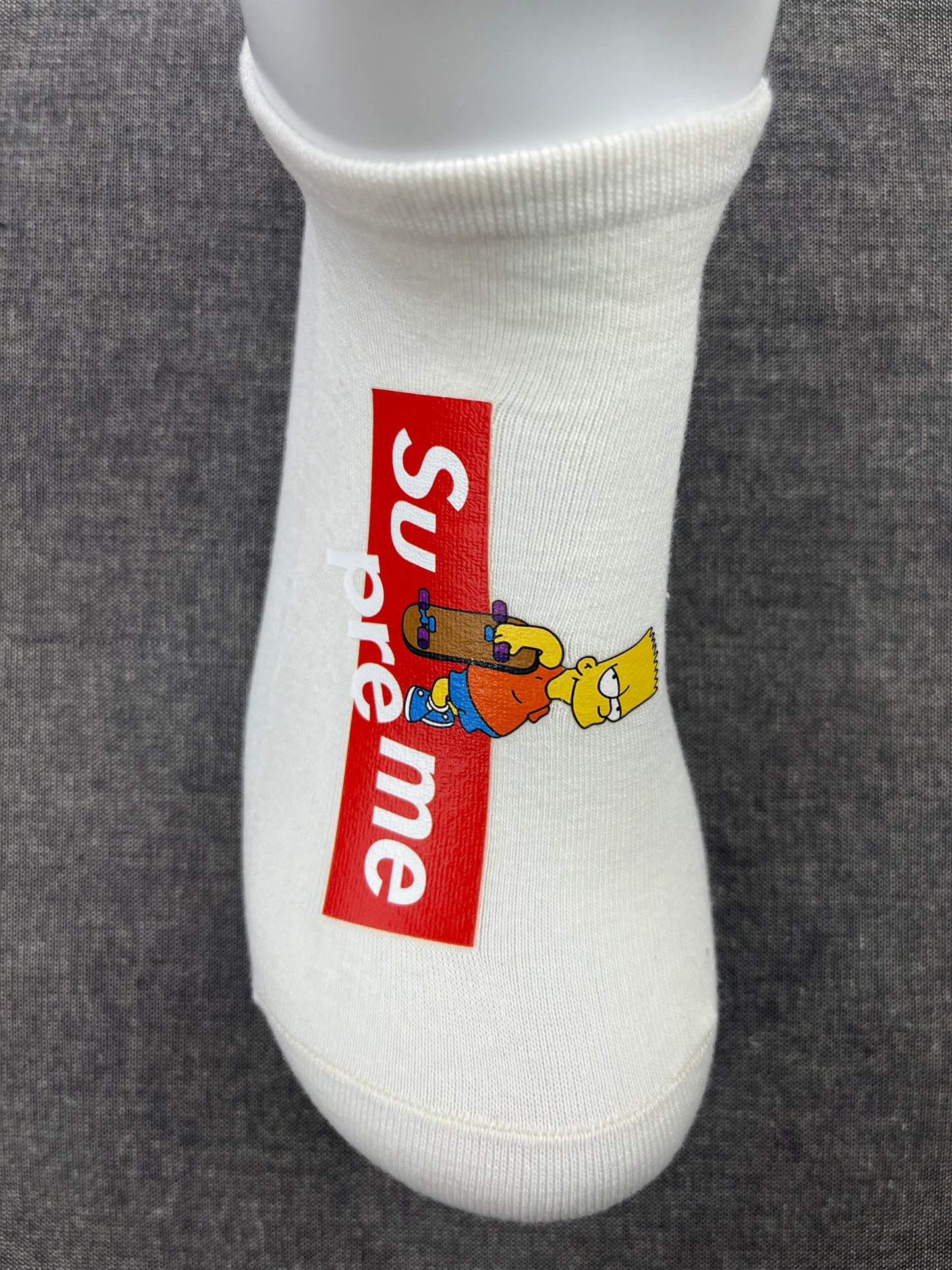 SUPREME Bart Simpson White Ankle Socks