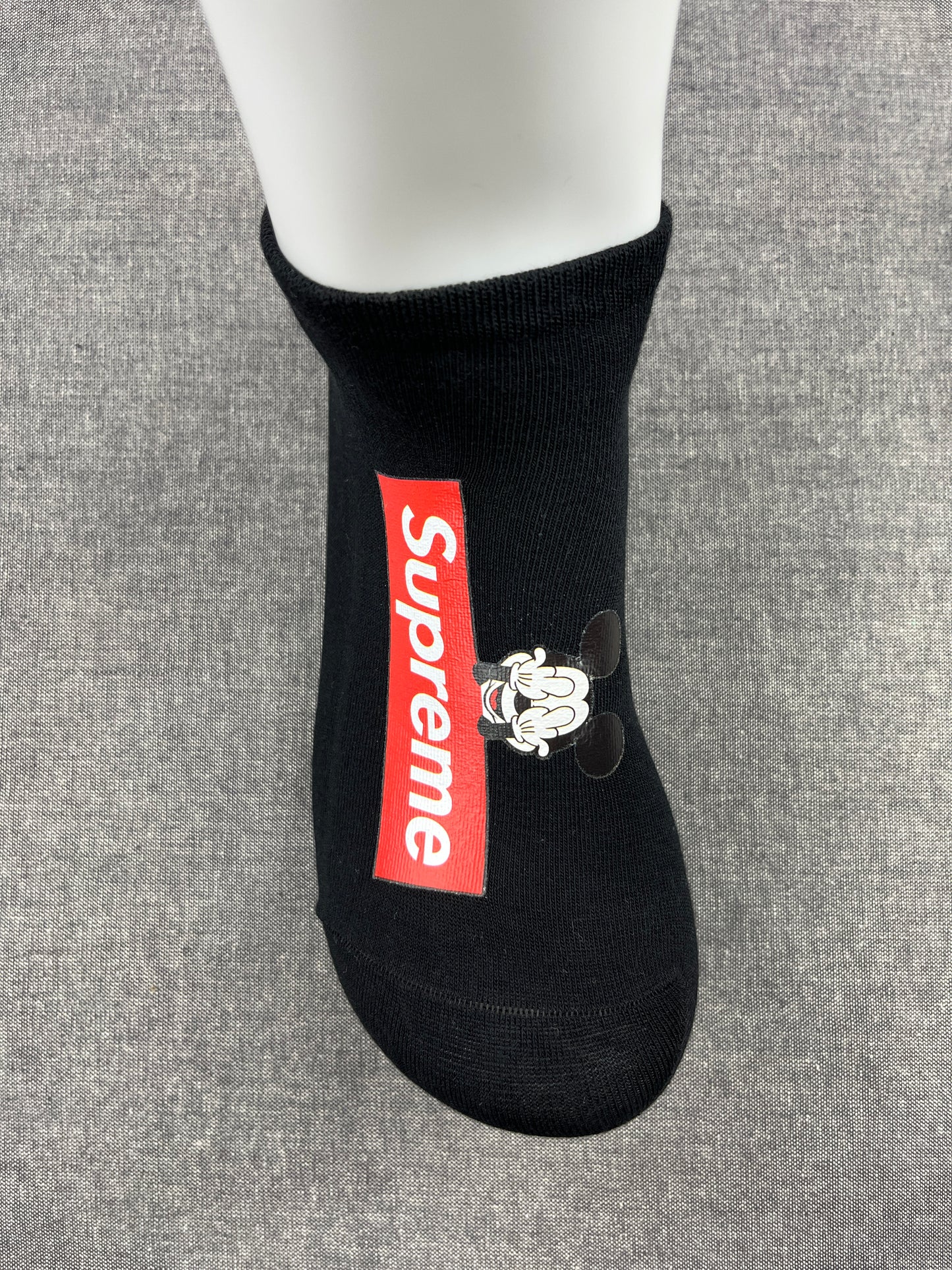 Supreme Micky Mouse Black Ankle Socks