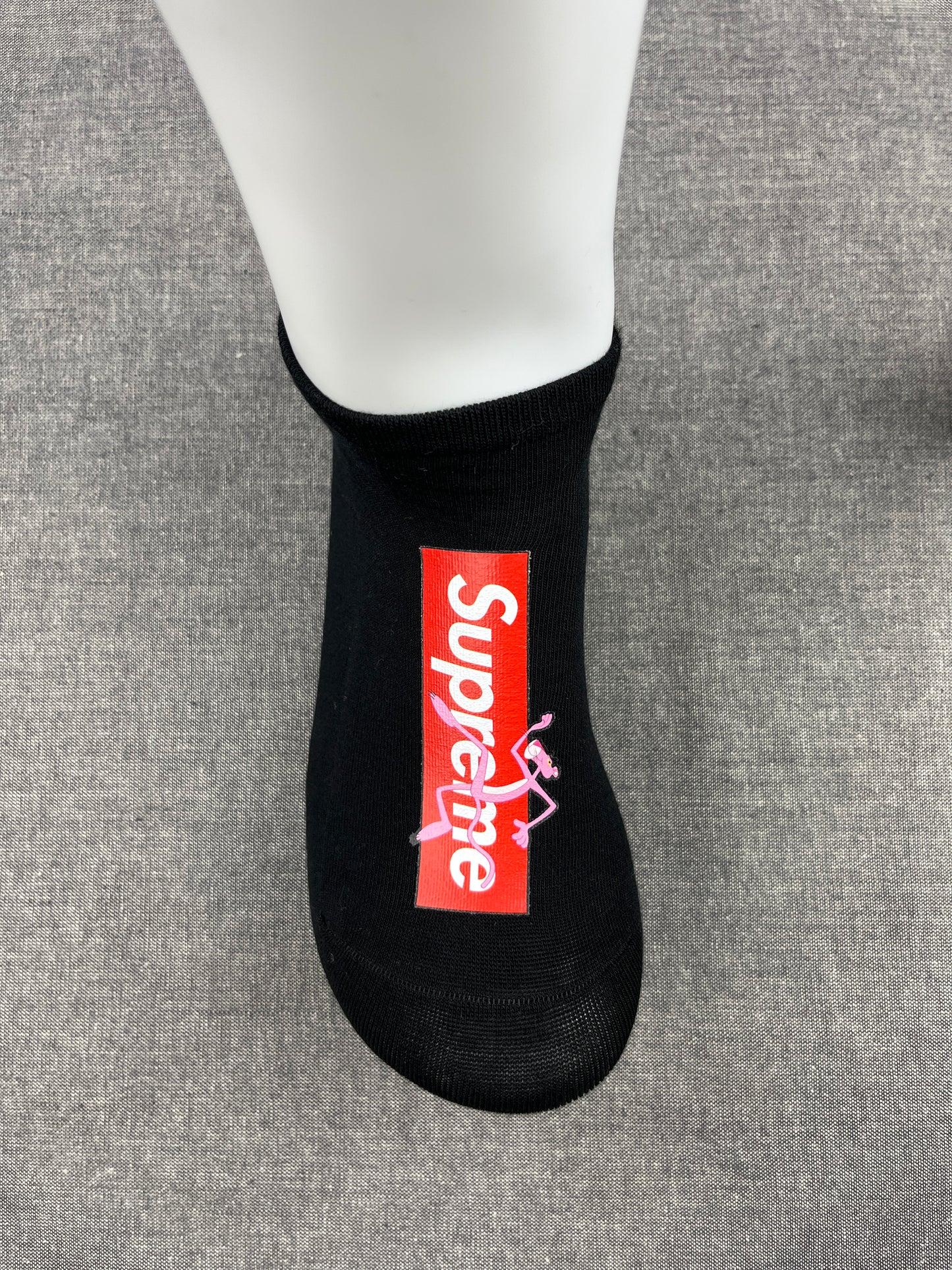 Supreme PINK PANTHER Black Ankle Socks