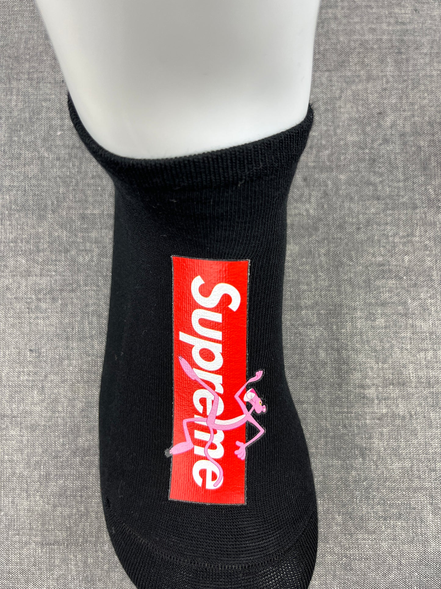 Supreme PINK PANTHER Black Ankle Socks