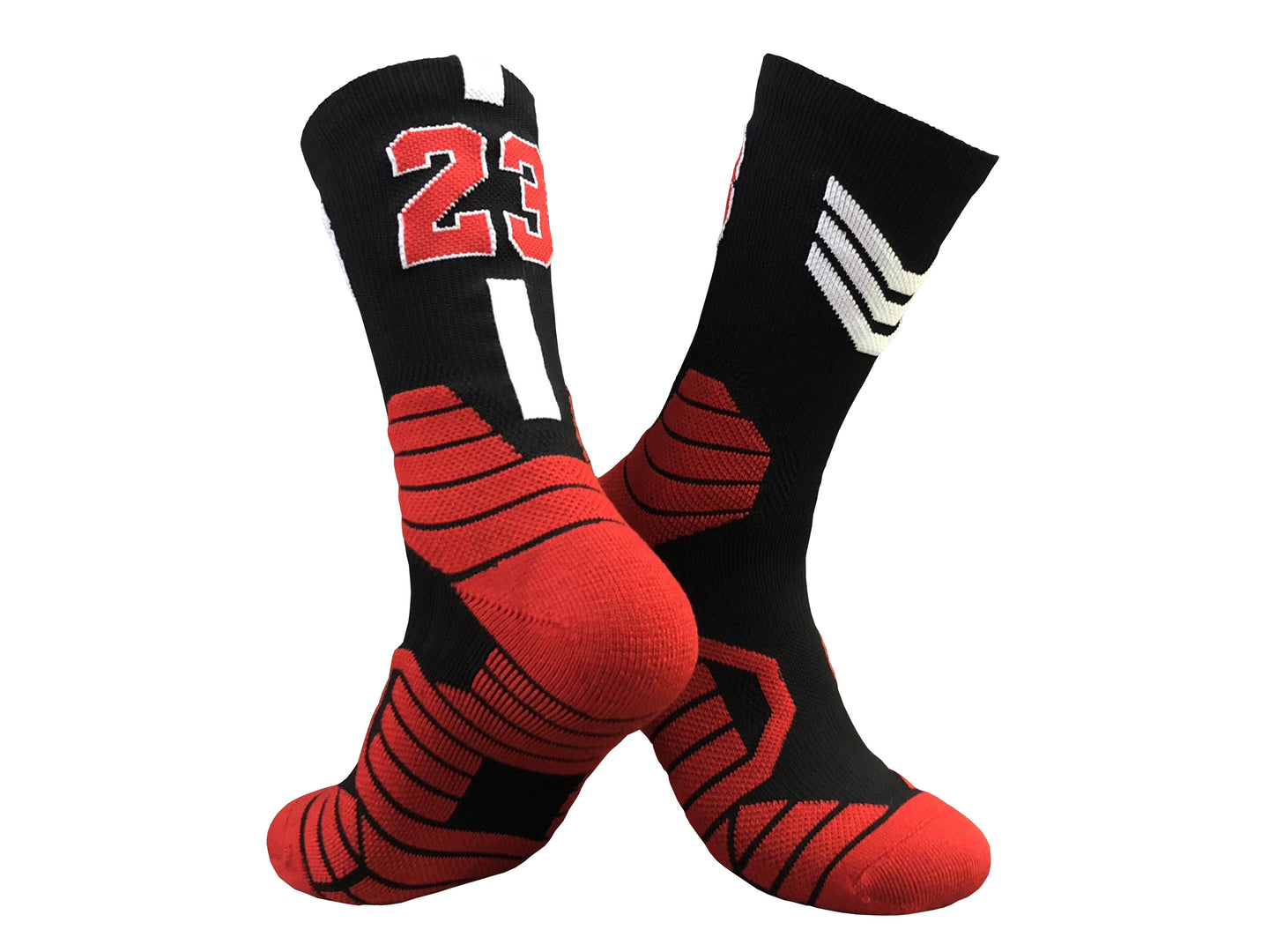 JORDAN 23 BLACK & RED BASKETBALL CREW SOCKS