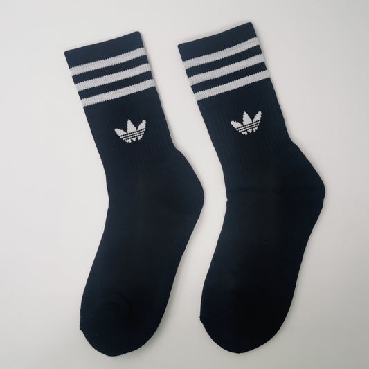 Adidas Stripe Black Crew Socks