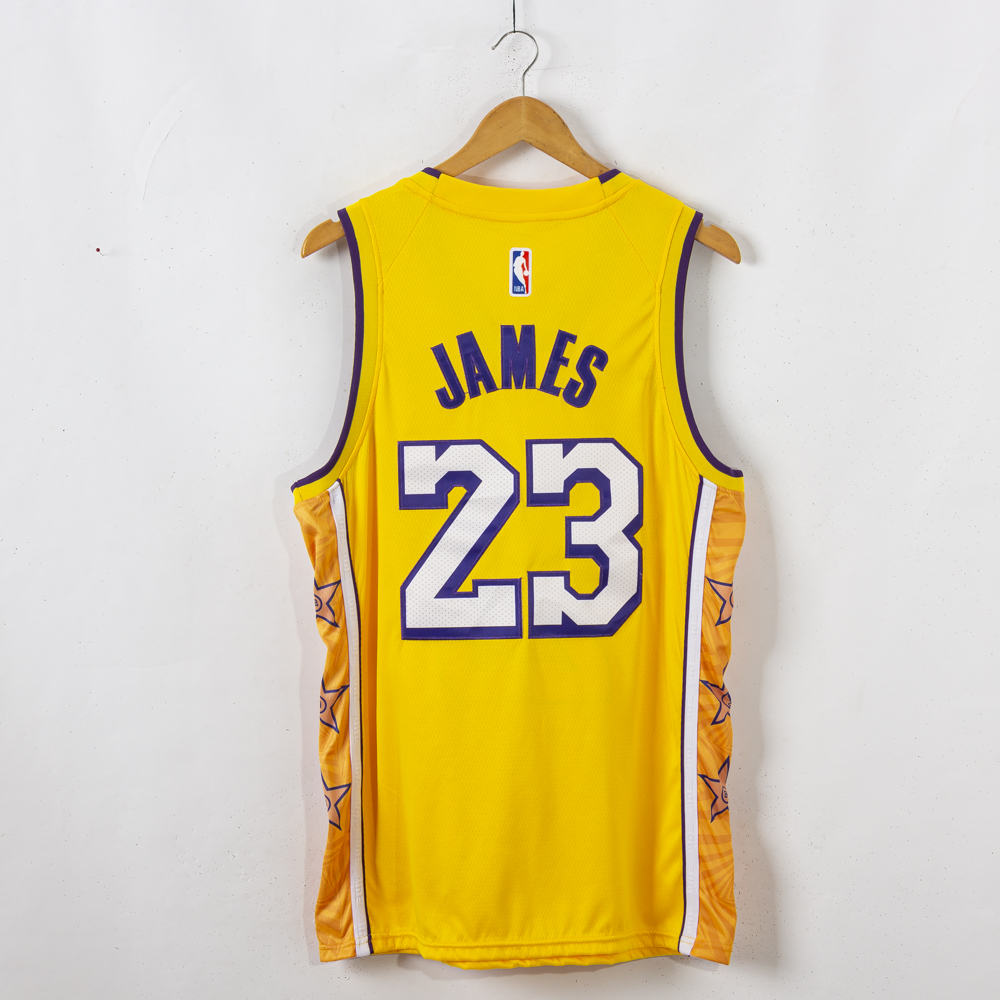 JAMES 23 Yellow Los Angeles Lakers NBA Jersey