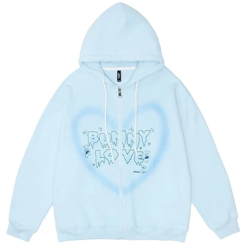 Bunny Love Print Women's Hoodie