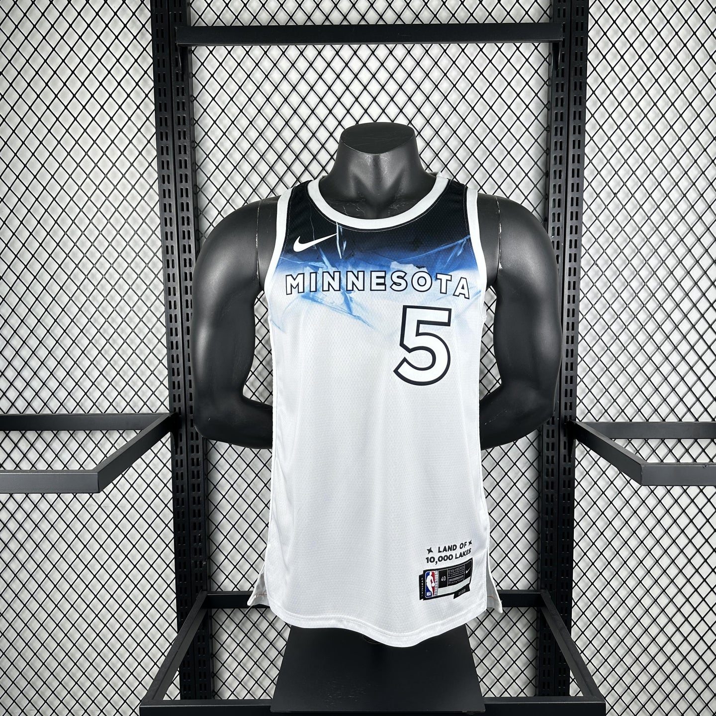 EDWARDS 5 White Minnesota Timberwolves  Heat Pressed Edition NBA Jersey