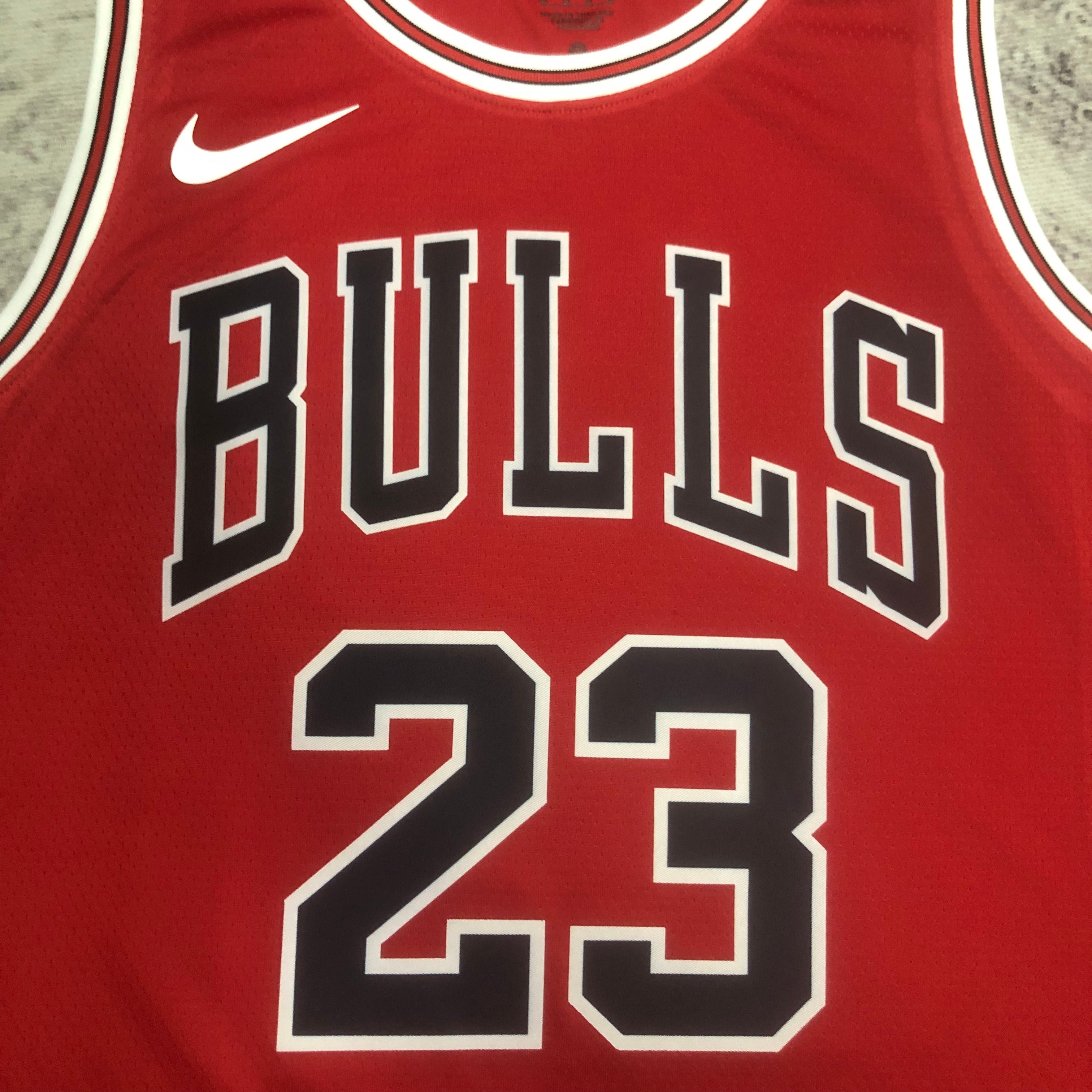 JORDAN 23 Red Chicago Bulls Heat Pressed Edition NBA Jersey