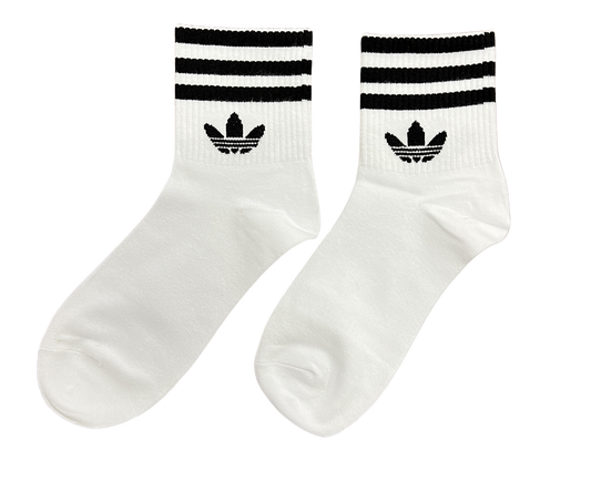 Adidas White Stripes Ankle Socks