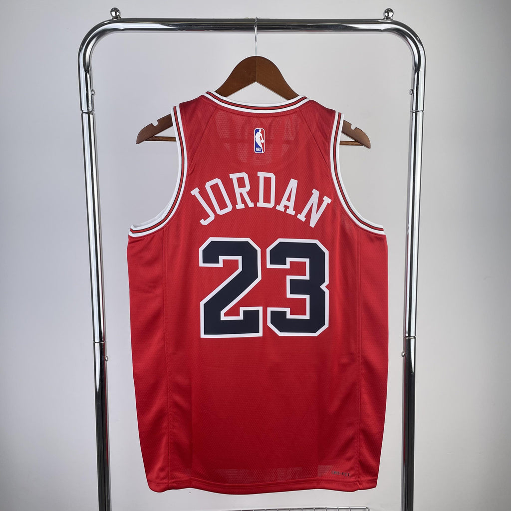 JORDAN 23 Red Chicago Bulls Heat Pressed Edition NBA Jersey