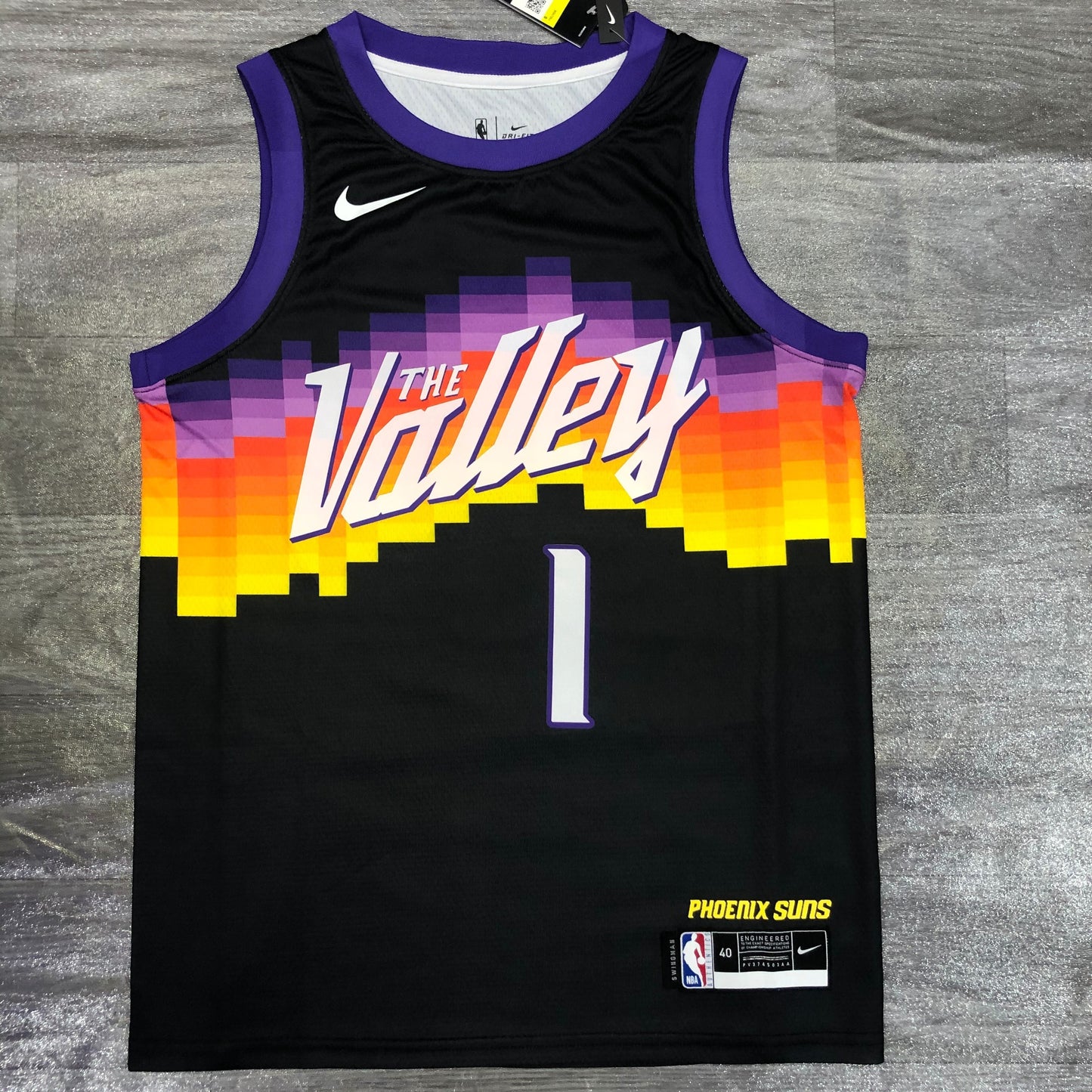 BOOKER 1 Black The Valley Heat Pressed Edition NBA Jersey