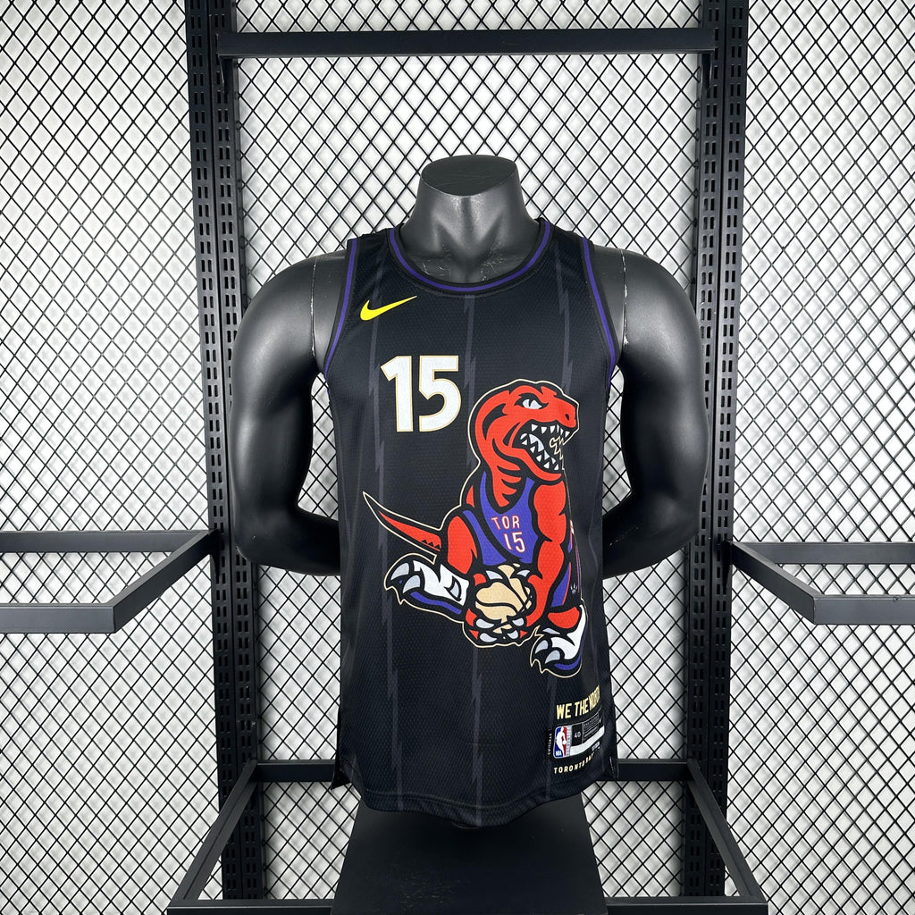 CARTER 15 Black Toronto Raptors Heat Pressed Edition NBA Jersey