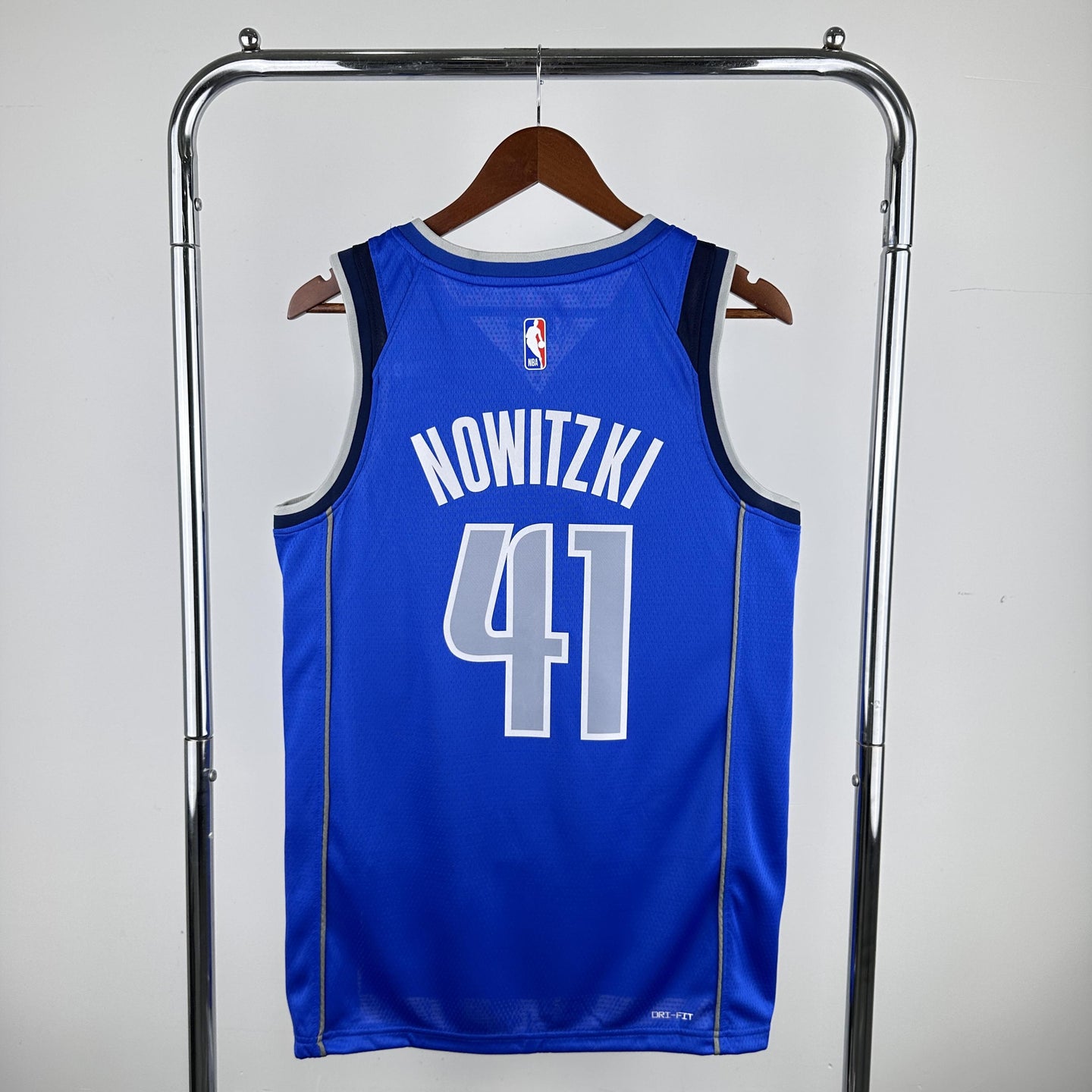 NOWITZKI 41 Blue Dallas Mavericks  Heat Pressed Edition NBA Jersey