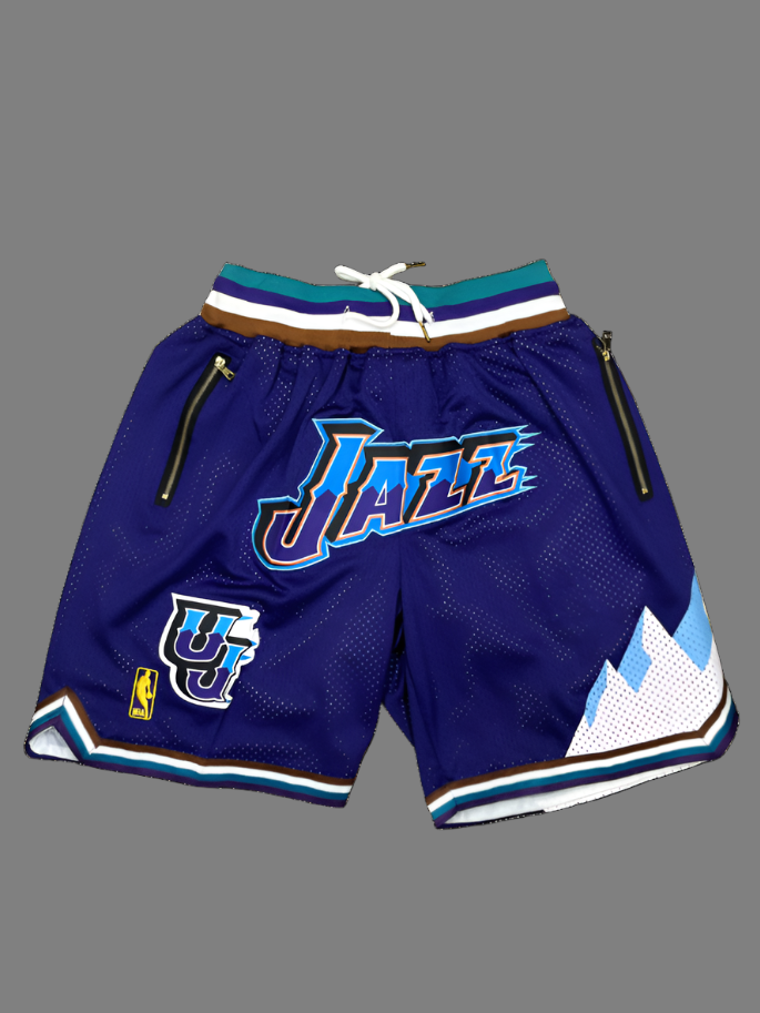 Utah Jazz Purple Shorts Full Embroidery