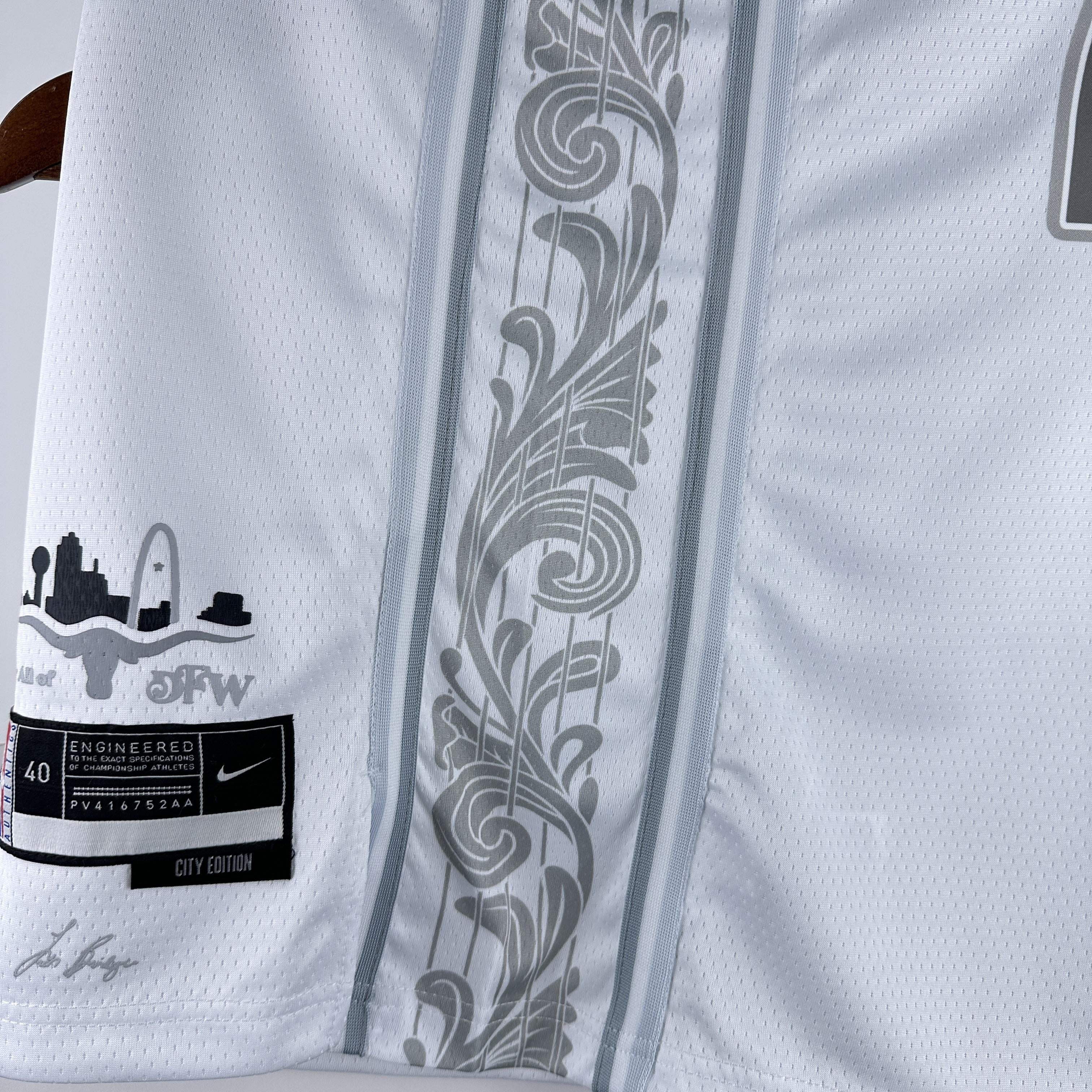IRVING 11 White Dallas Mavericks Heat Pressed Edition NBA Jersey