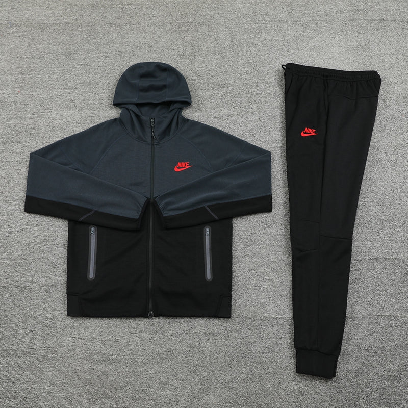 NIKE Tech Fleece Black Red Logo