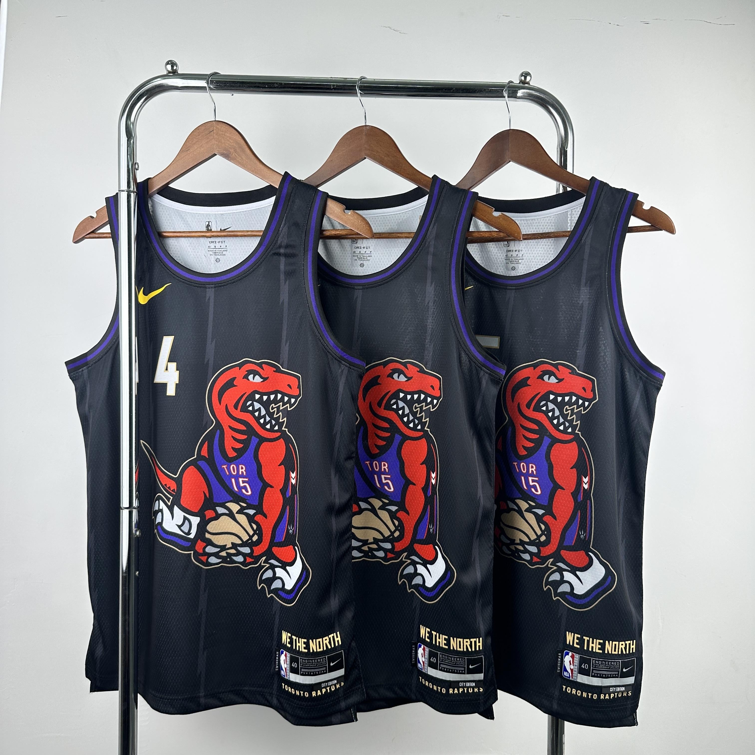CARTER 15 Black Toronto Raptors Heat Pressed Edition NBA Jersey
