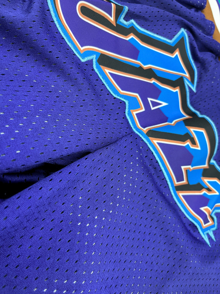 Utah Jazz Purple Shorts Full Embroidery