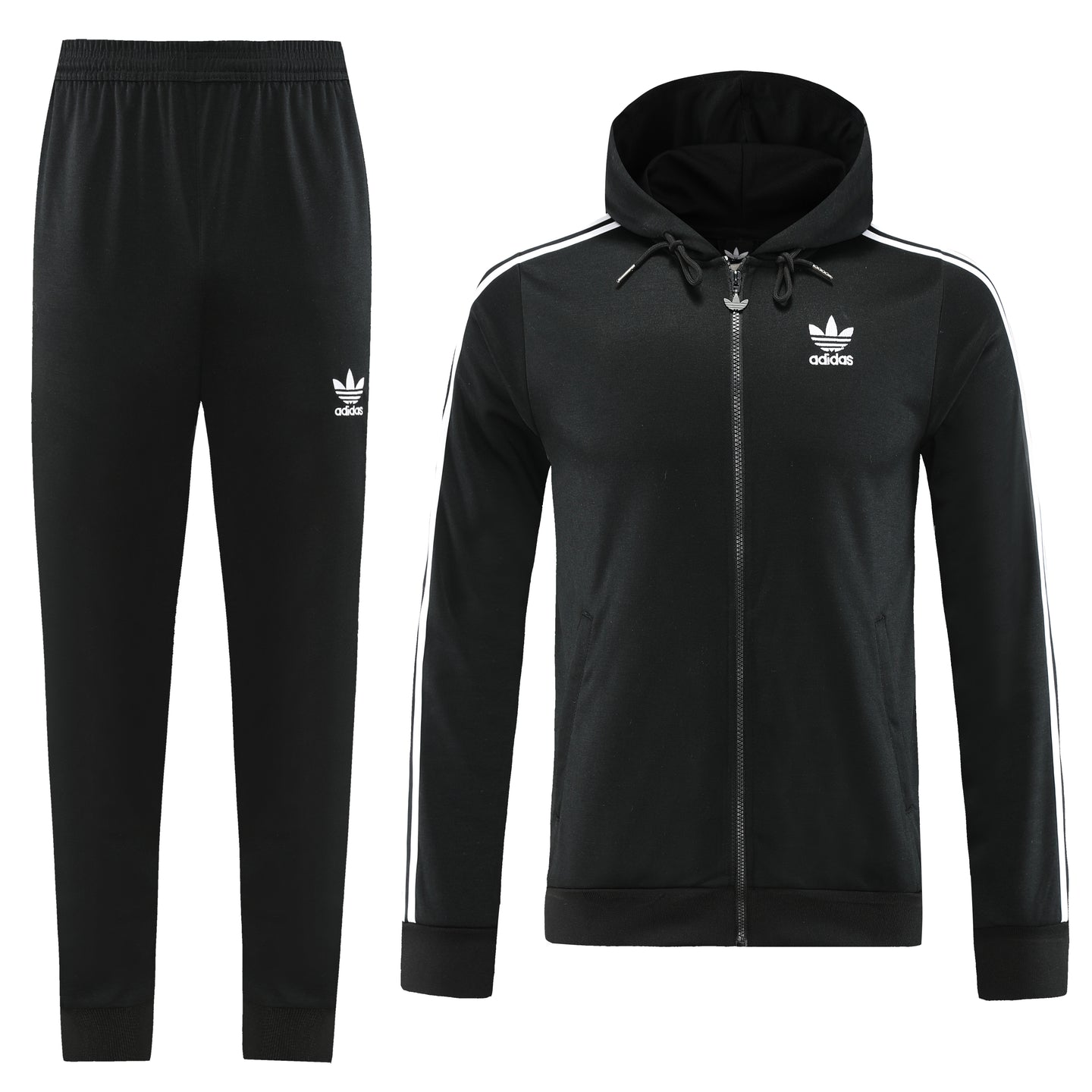 Adidas Black Hooded Tracksuit