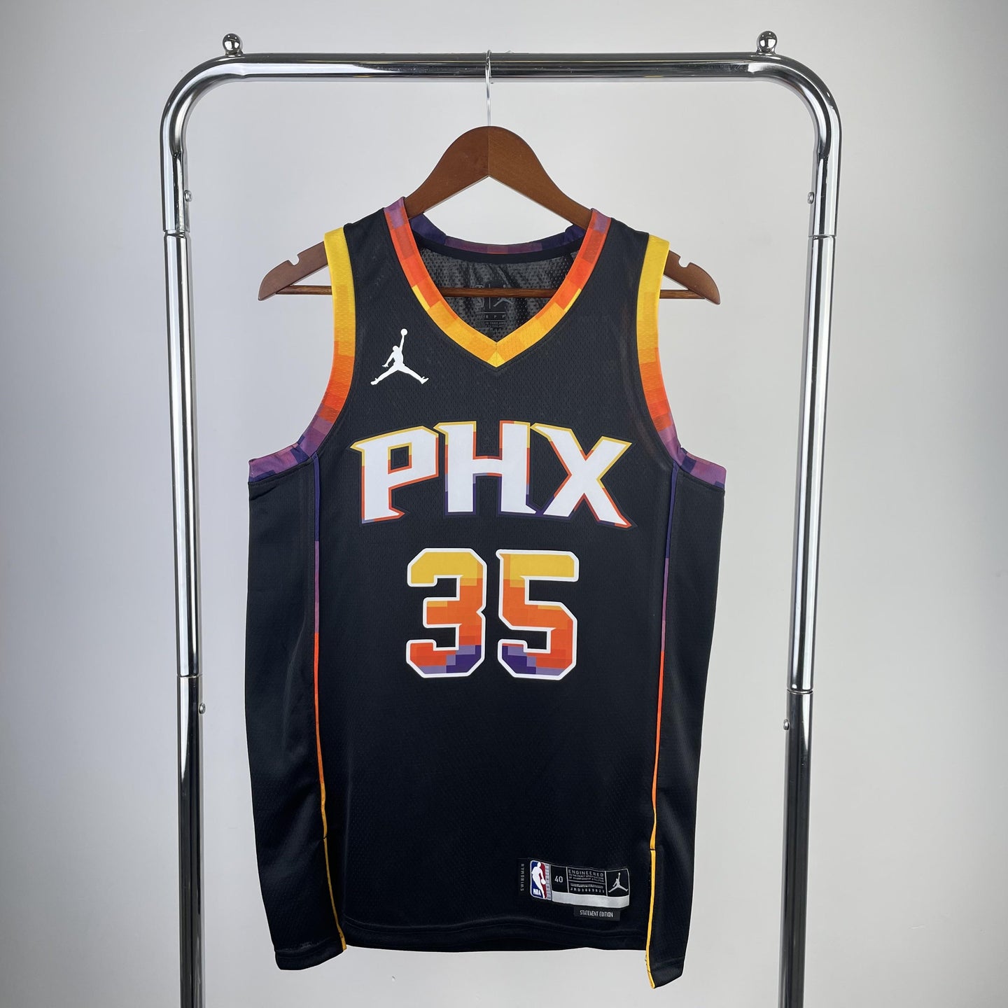 DURANT 35 Black Phoenix Suns  Heat Pressed Edition NBA Jersey