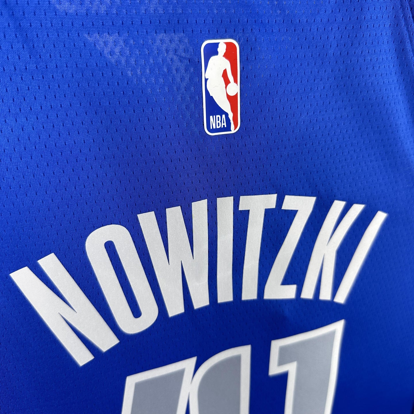 NOWITZKI 41 Blue Dallas Mavericks  Heat Pressed Edition NBA Jersey