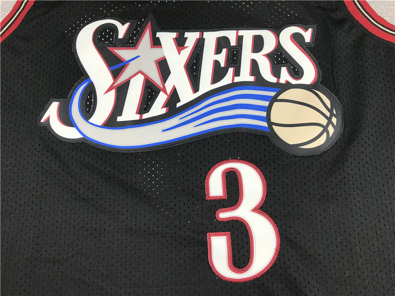 IVERSON 3 Black Philadelphia 76ers NBA Jersey