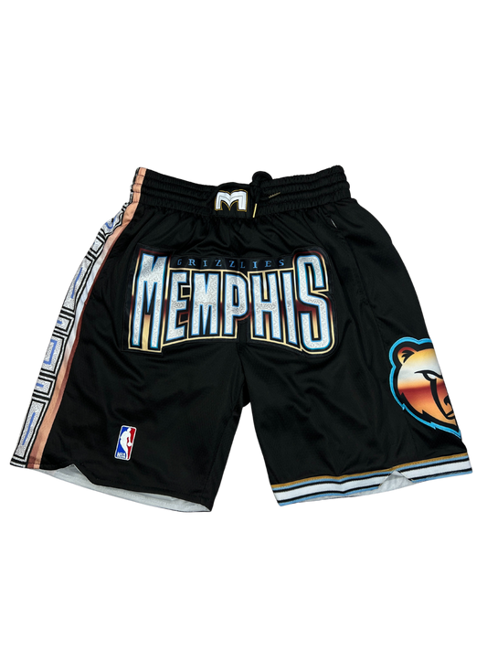 Memphis Grizzlies Shorts Black Shorts Full Embroidery