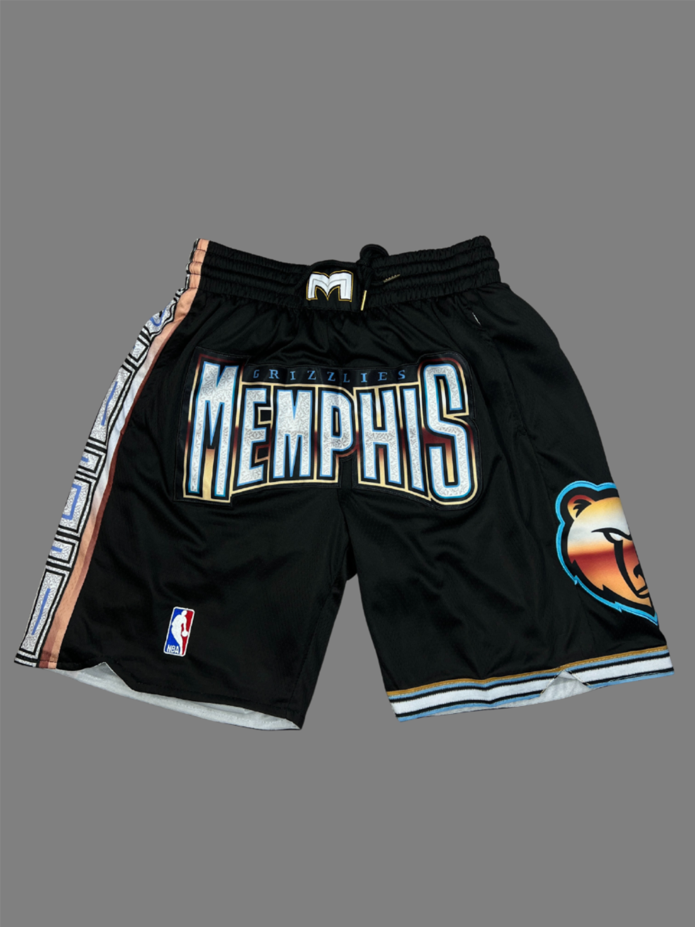 Memphis Grizzlies Shorts Black Shorts Full Embroidery