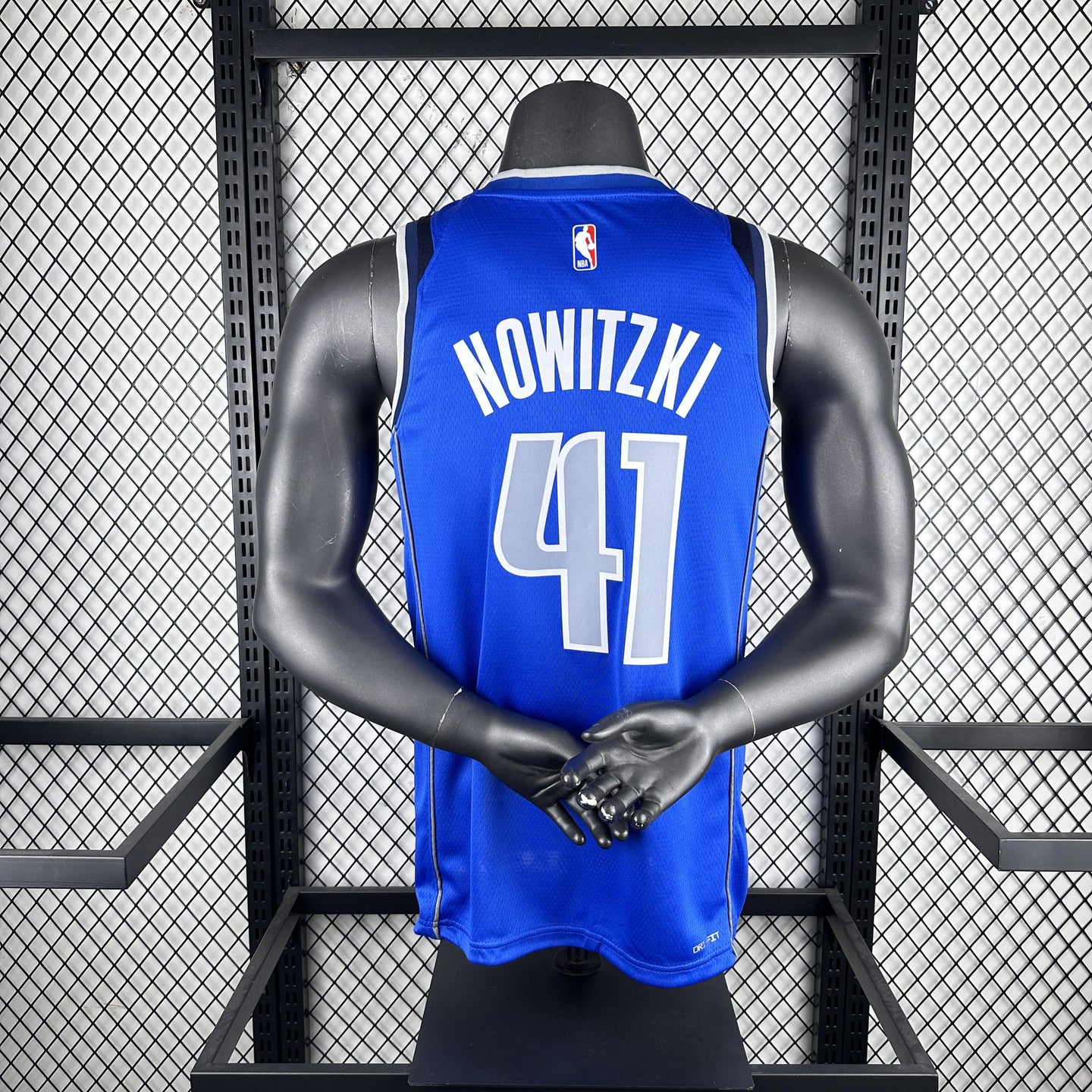 NOWITZKI 41 Blue Dallas Mavericks  Heat Pressed Edition NBA Jersey