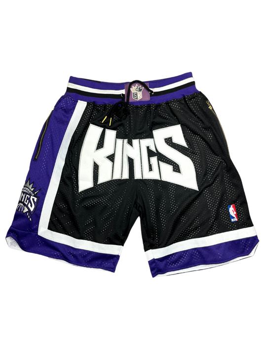Sacramento Kings Black Shorts Full Embroidery