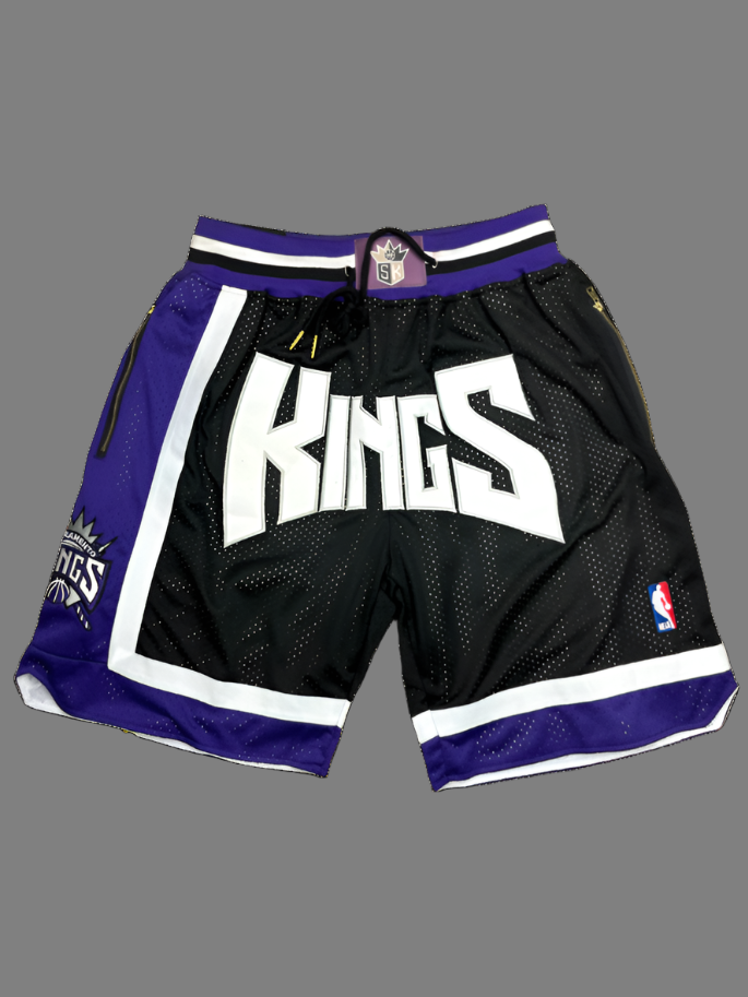 Sacramento Kings Black Shorts Full Embroidery