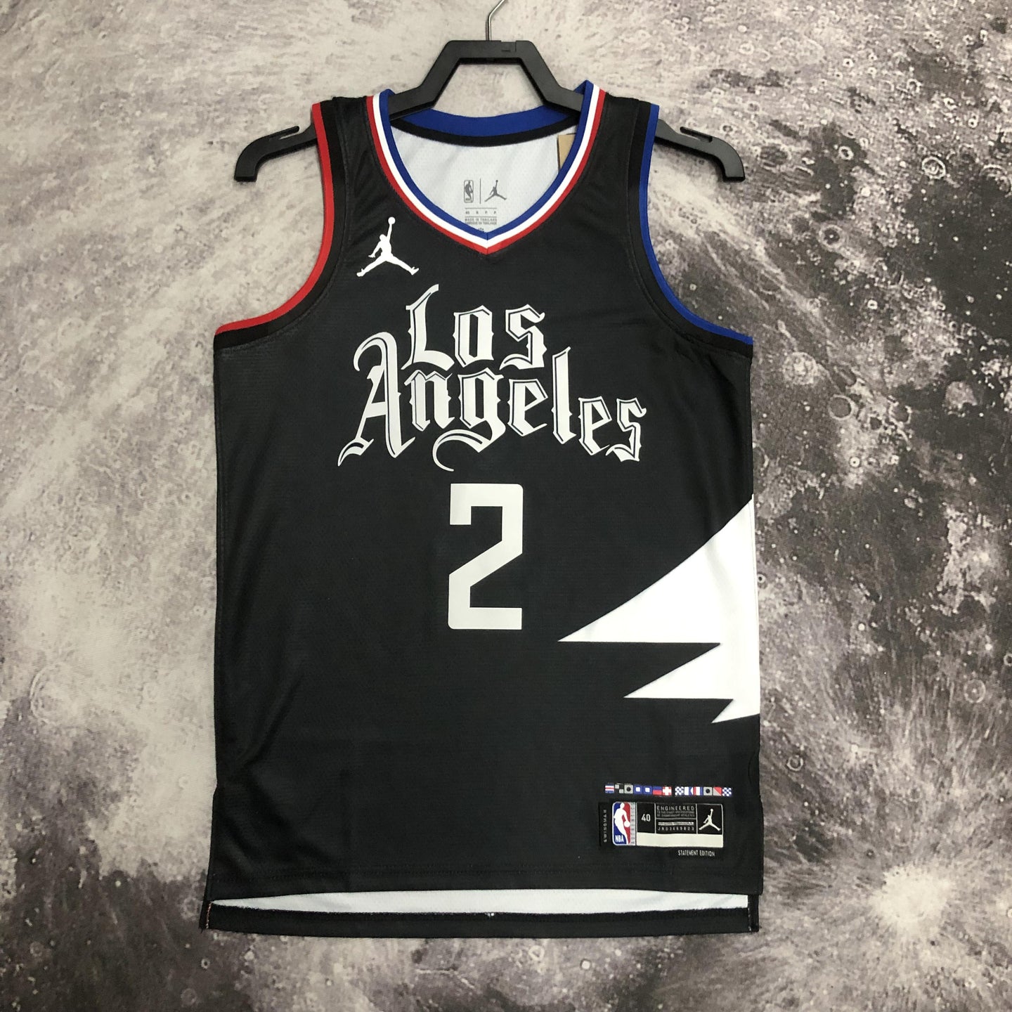 LEONARD 2 Black Los Angeles Clippers Heat Pressed Edition NBA Jersey