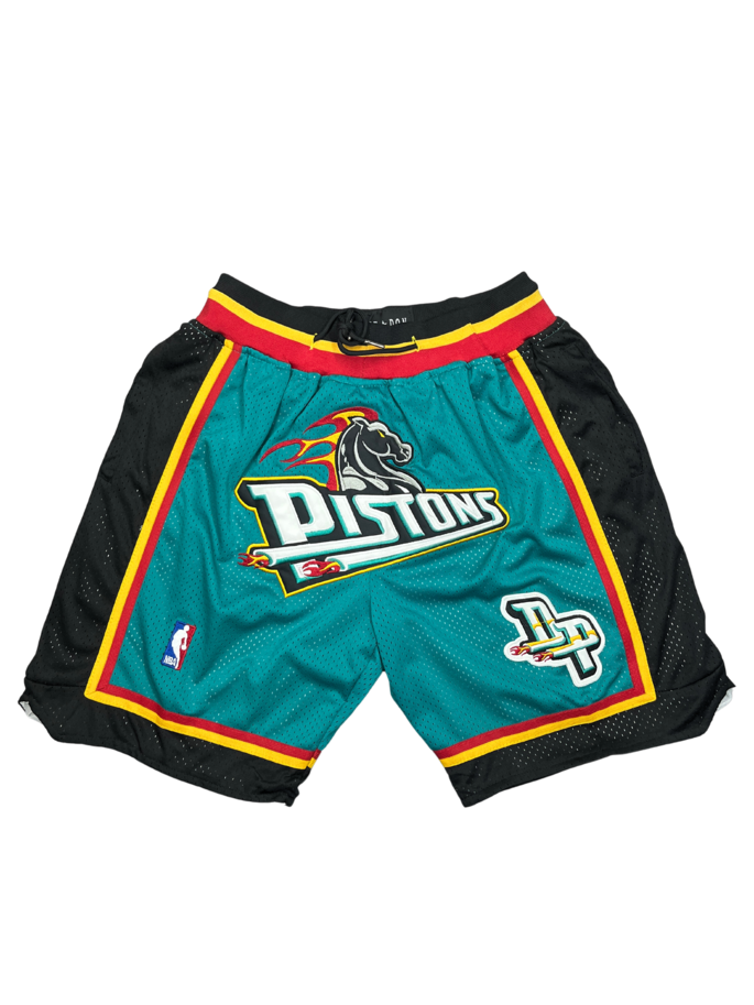 Detroit Pistons Green Shorts Full Embroidery