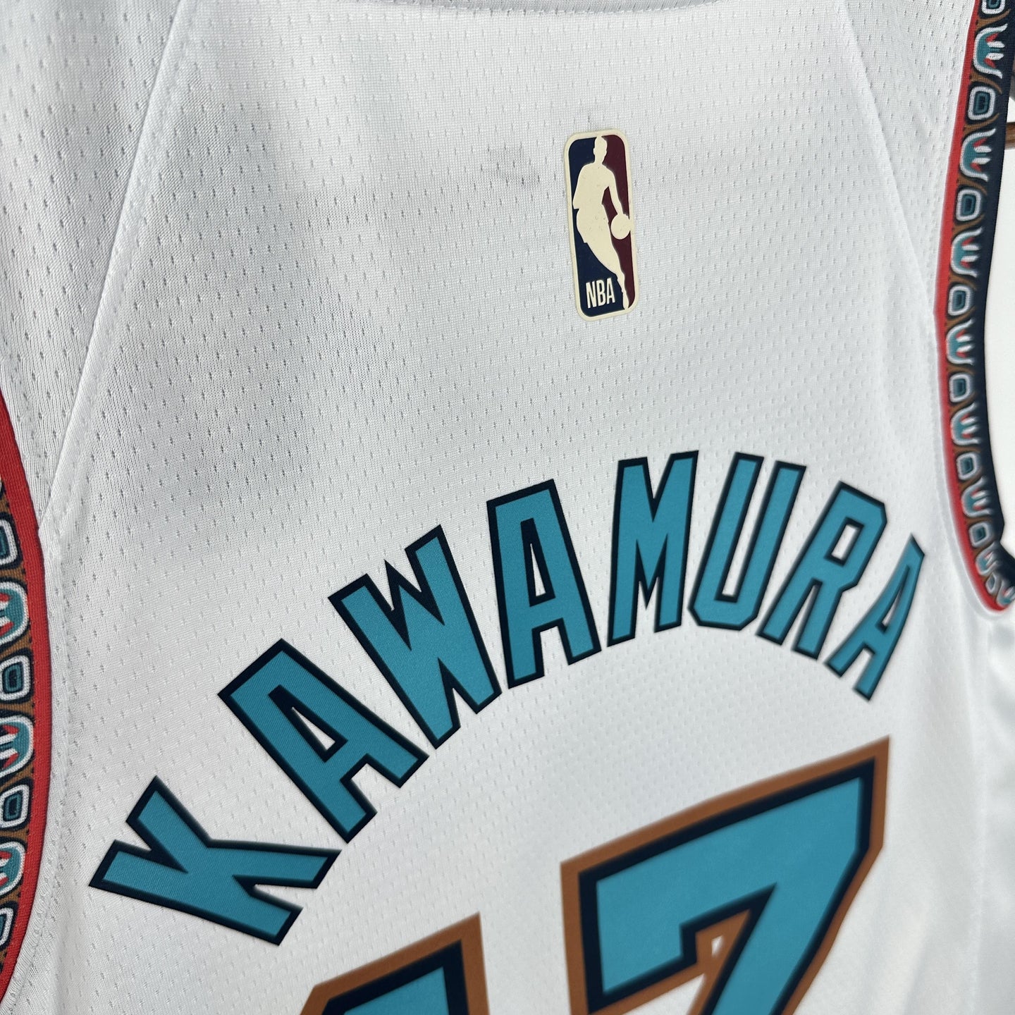 KAWAMURA 17 White Memphis Grizzlies Heat Pressed Edition NBA Jersey