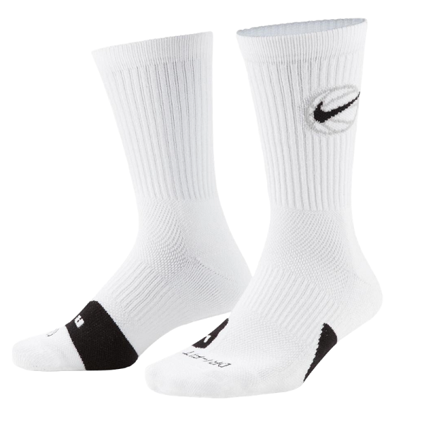 NIKE BASKETBALL WHITE CREW SOCKS