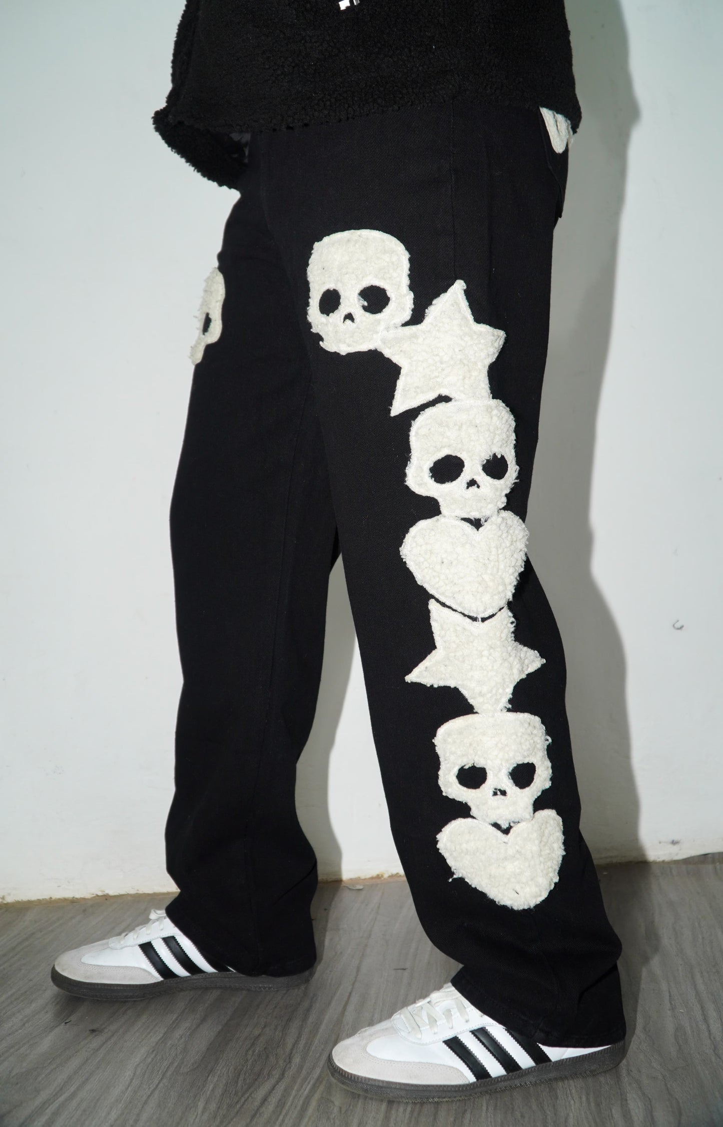 BLACKAIR Skull Pattern Men's Baggy Jeans